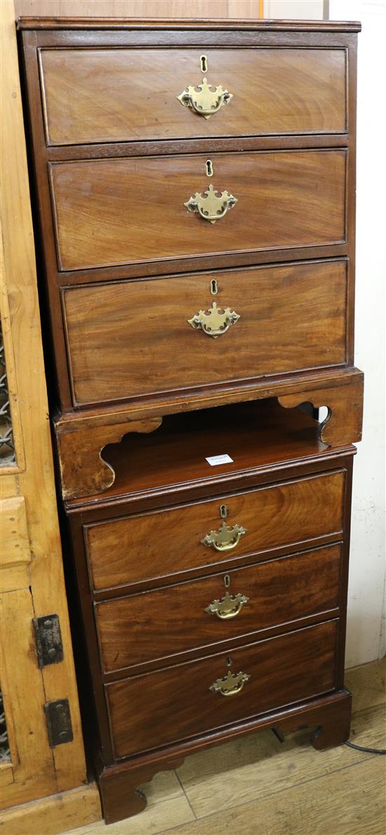 A pair of mahogany bedside chests, W.52cm